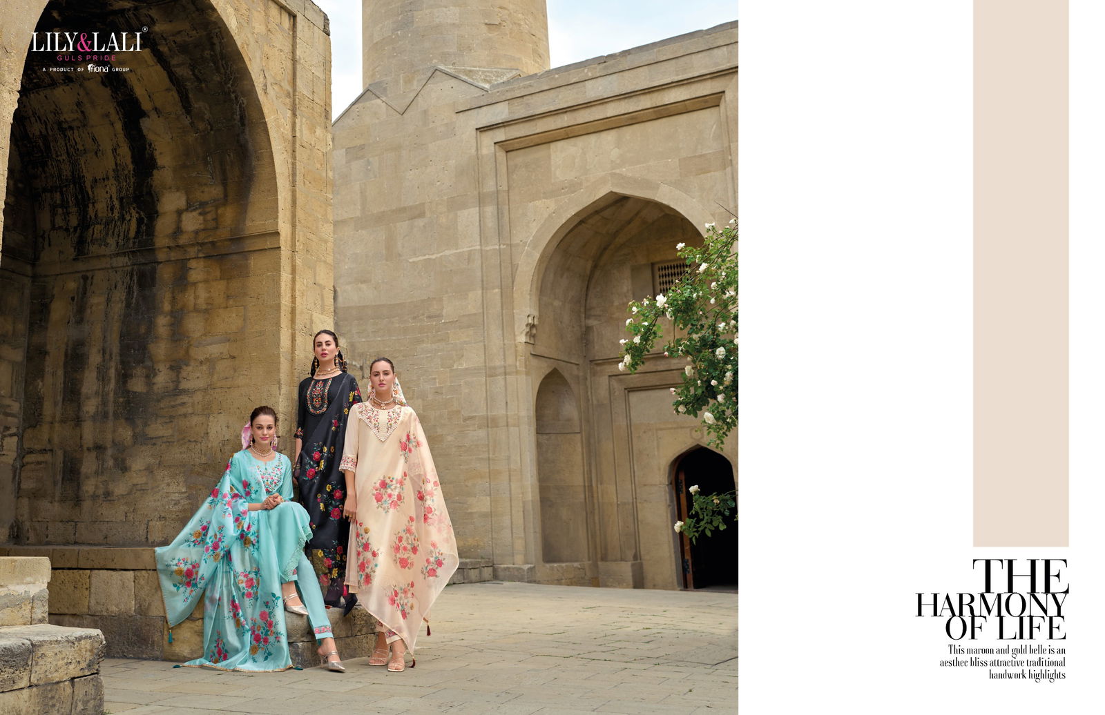 Mahra By Lily And Lali Embroidery Hand Work Designer Kurti With Bottom Dupatta Wholesalers In Delhi
